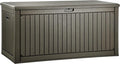 YITAHOME 260 Gallon Extra Large Deck Box, Double-Wall Resin Outdoor Storage Box with Flexible Divider for Patio Cushions Garden Tools, 1000lbs Load Capacity, Lockable & Waterproof (Light Brown)