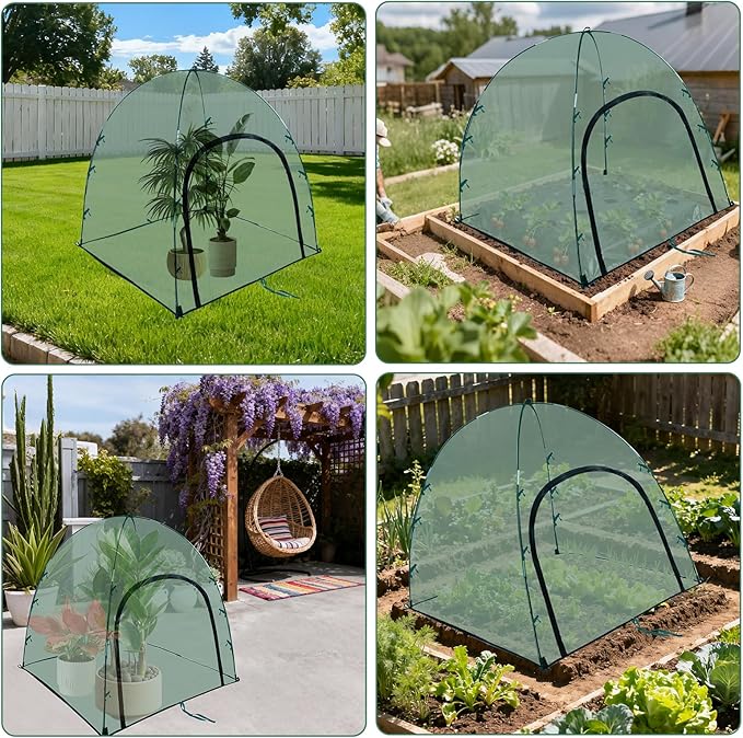 2pack Pest Guard Covers,36x36x37 Inches Garden Mesh Plant Cover Insect Bird Barrier Netting Mesh Outdoor Plant Tent Cover Pest Protection Guard for Fruit Vegetables