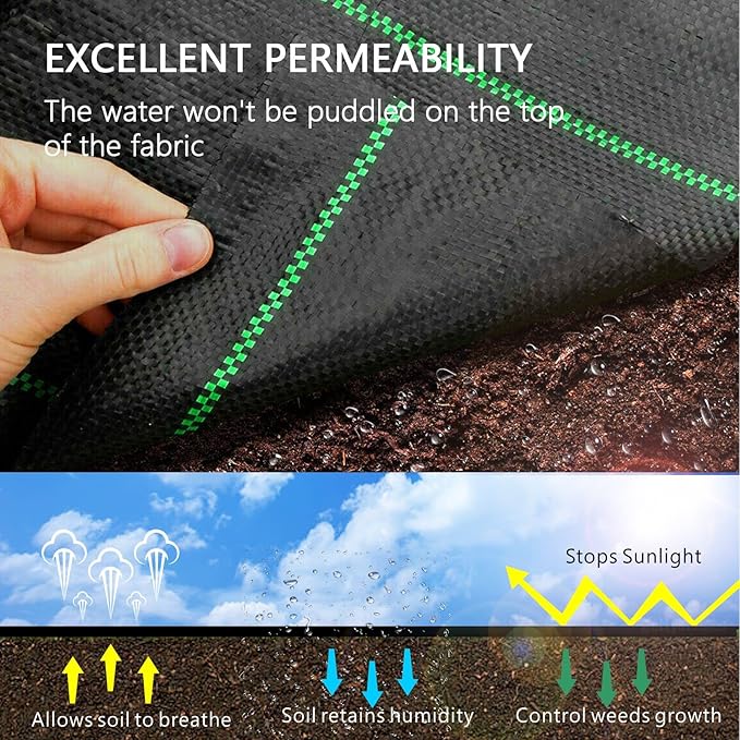 6ft x 300ft Weed Barrier Landscape Fabric Heavy Duty Premium 3.5oz PP Ground Cover Weed Barrier Weed Blocker Fabric Commercial Grade Underlayment Geotextile Fabric for Construction Projects