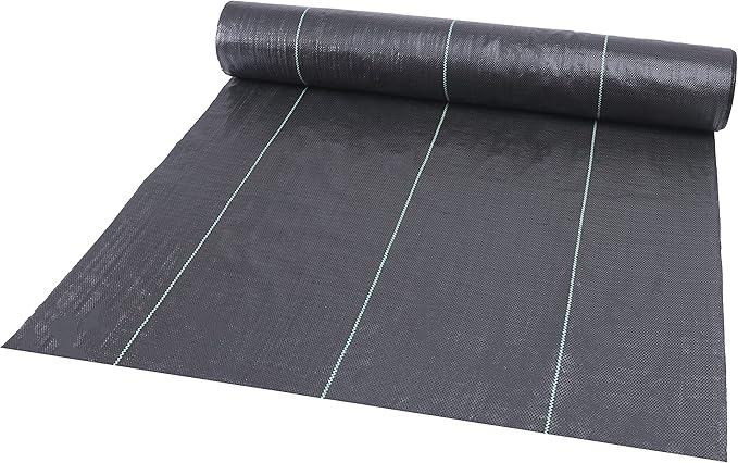 4ft x 180ft Garden Weed Barrier Landscape Fabric,Weed Block Fabric Heavy Duty 3.2OZ,Woven Mulch for Landscaping Ground Cover Weed Control Fabric, Black Garden Bed Liner
