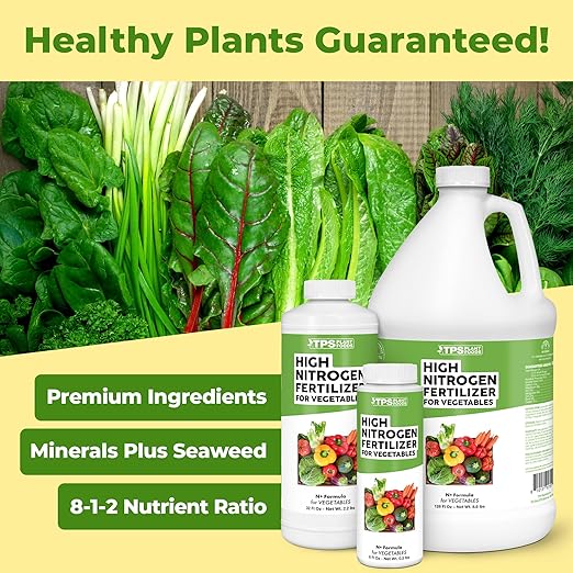 High Nitrogen Fertilizer for Vegetables, Supports Healthy Growth and High Yields, TPS Plant Foods, 8oz (250ml)