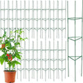 Sunnyray 15 Pack Tomato Cages for Garden 48 Inch Metal Tomato Cages Heavy Duty Plant Supports Assembled Garden Trellis Stakes with Adjustable Snap Arm for Climbing Plant Vegetable (Green)