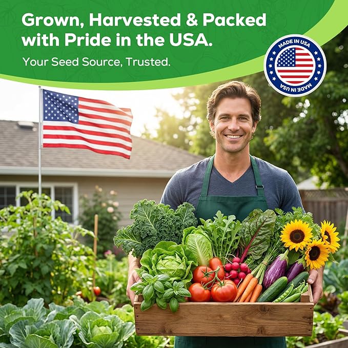 30 Heirloom Vegetable Seeds for Planting- 17,240+ Non-GMO Seeds for Planting, Individually Packeted for Indoor/Outdoor Gardens & Continuous Harvest