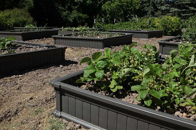 LIFETIME 60069 Raised Garden Bed Kit, 4 x 4', Brown