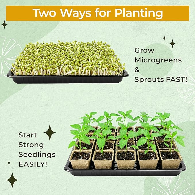 100 Pcs Square Nursery Pots, 5 Pcs Seed Starter Tray, 2.6 inch Nursery Pots with Tray, Plastic Starter Pots for Planting Seeds, Reusable Seed Starting Pots with Drainage Holes (Kraft Paper)