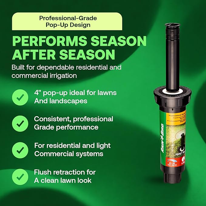Rain Bird 1804 Spray Head with 15van Nozzle; 0° to 360° Adjustable; 15' Radius (Pack of 5)