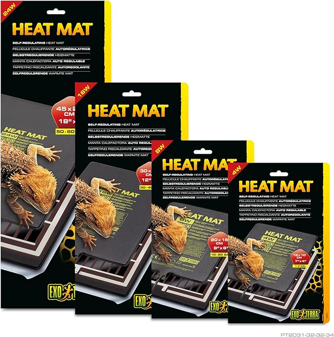 Exo Terra Heat Mat – Self-Regulating Reptile Heating Pad for Terrariums, Conductive Source for Reptiles & Amphibians, Fast Warm-Up, Safe & Energy Efficient, Even Distribution 8W