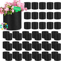 Nuanchu 50 Packs Grow Bags Small Aeration Fabric Pots Nonwoven Garden Bags Grow Pots Planter with 50 Pcs Plant Labels for Indoor Outdoor Plant Flower Planting Vegetable Growing (1 Gallon)