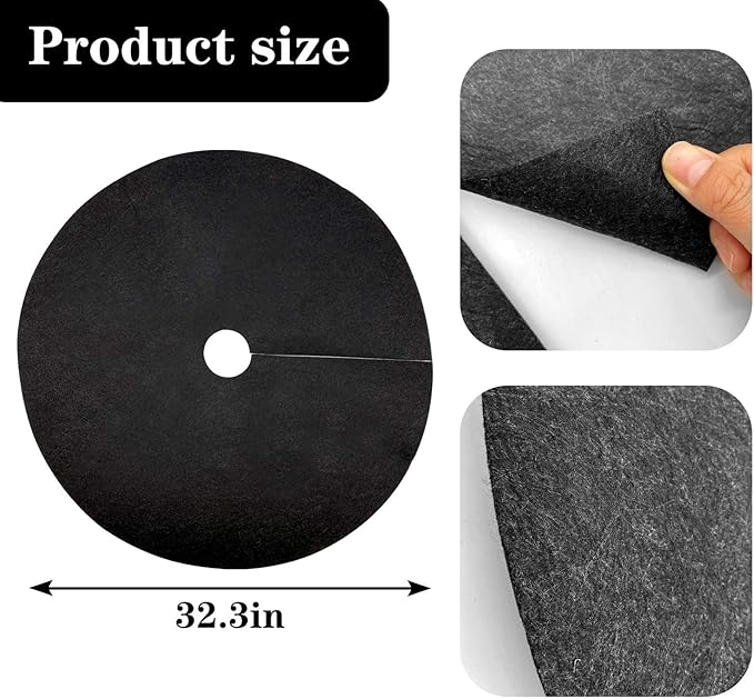 EBaokuup 4 Pack 32.3 Inch Non-Woven Tree Mulch Ring - Degradable Tree Protector Mat, Reusable Tree Weed Barrier Mat for Weed Control Root Protection