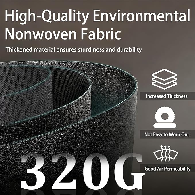 iGarden Grow Bags Tall,15 Gallon Grow Pots 5 Pack with Handles, Heavy Duty 320G Thickened Nonwoven Fabric Plant Bag for Vegetables, Black