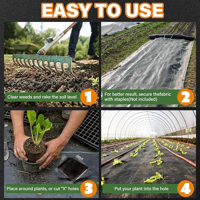 Garden Weed Barrier Landscape Fabric 6FT x 100FT, Premium Weed Control Garden Cloth, Durable Woven Geotextile Fabric, Mulch Breathable Ground Cover Landscaping Weed Blocker