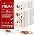 LULUCATCH Cricket Insect Glue Traps - 36 Pack Bug Sticky Traps, Large & Adhesive Spider Scorpion Trap with Pre-Baited Attractant, Highly Effective Glue Boards Indoor, Non-Toxic, Pet Safe Pest Control