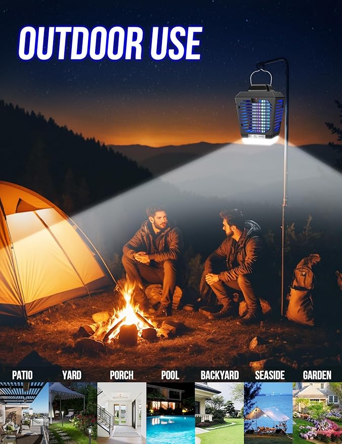 New Fi 4200V Bug Zapper, Waterproof Electric Flying Insect Trap with LED Light, ABS Housing, Indoor Fly Trap and Outdoor Mosquito Zapper, Plug‑in for Home Patio Garden