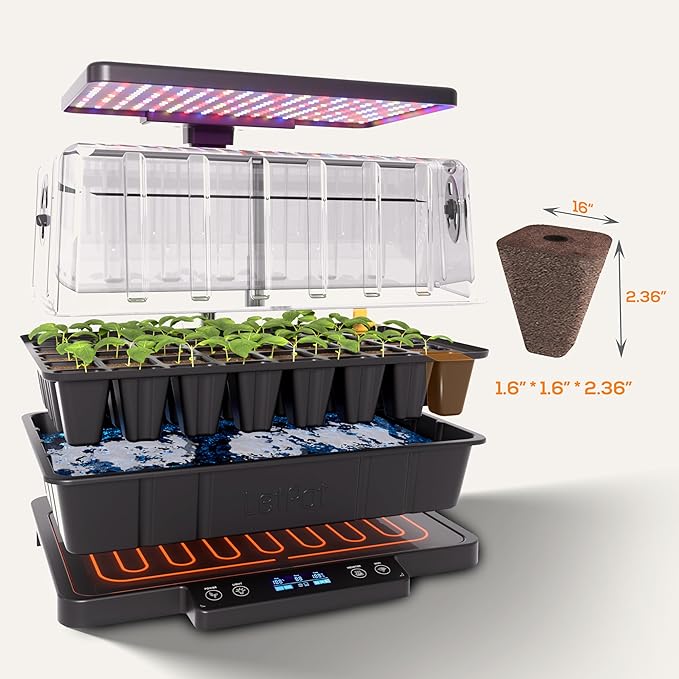 LetPot 40 PCS Seed Starter Sponges, Square Replacement Grow Sponges for Smart Seed Starter, Seed Pod Refill Kit for Hydroponic Germination, Seedlings, Cuttings & Indoor Garden Growing
