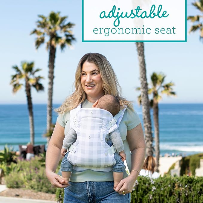 Infantino Flip 4-in-1 Convertible Baby Carrier, Adjustable, Ergonomic Hands Free Babywearing, Registry Essential, Carrier for Newborn to Toddler, Plaid