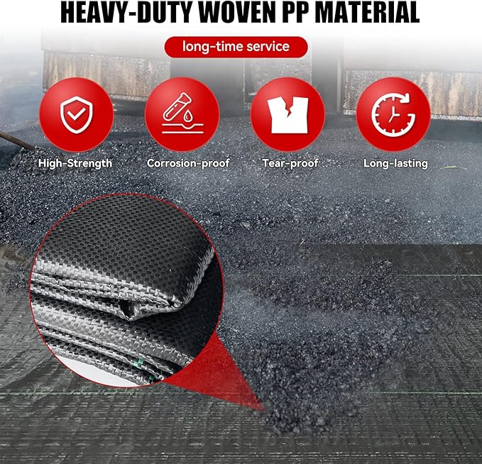 3.2oz 13ftx108ft Driveway Fabric, Premium weed barrier landscape fabric heavy duty Underlayment, Commercial Grade Driveway Road Fabric, Geotextile Fabric for Soil Stabilization, landscaping
