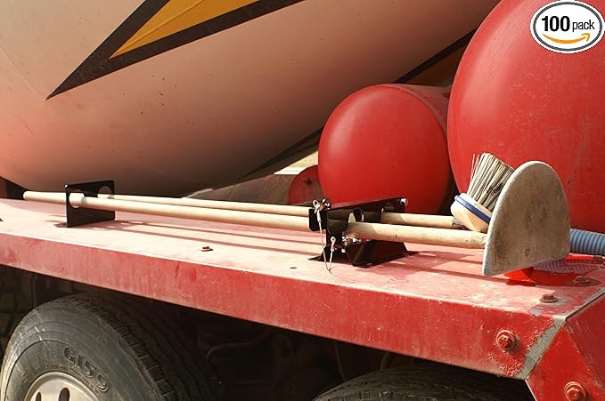 LockJaw Heavy Duty Steel 2 Hole Shovel Holder for Truck Beds - 2 Slot Garden Tool Storage for Long-Handled Tools - Commercial Grade Truck Accessories for Trailers and Garages (1 Clamp & Bracket)D2B