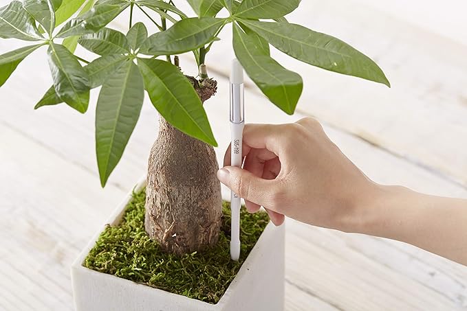 Sustee Aquameter, White, Small - Plant Soil Moisture Sensor - Best for Potted Plants - Refillable Style