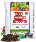 Brut Organic Aspen Mulch – 10 Quarts, Natural Moisture Retainer & Root Protector – Odor-Free, Nutrient-Rich Bark Mulch for Landscaping, Garden Beds & Potted Plants
