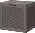 Oudoor Storage Deck Boxes Waterproof, Waterproof and UV Resistant Outdoor Storage Box Lockable Lid for Delivery Box, Indoor, Garden Tools, Pool Supplies, Patio (Grey, 31 Gallon)