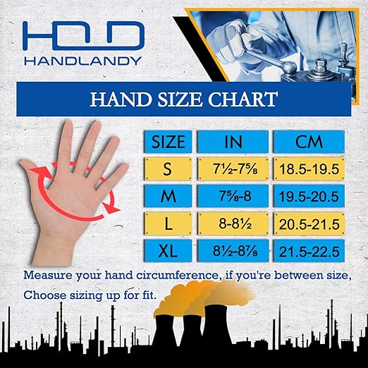 HANDLANDY Safety Work Gloves for Men & Women, Utility Impact Grip Working Gloves