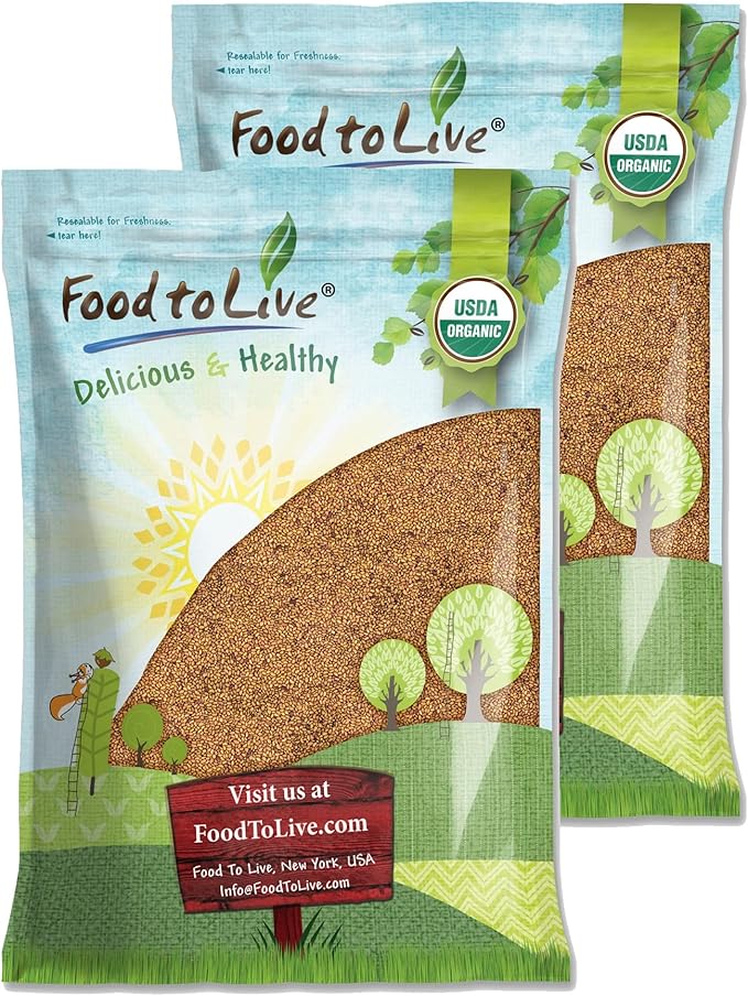 Food to Live - Organic Alfalfa Seeds for Sprouting, 20 Pounds - Non-GMO, Edible Seeds, Pure, Vegan, Kosher, Bulk