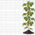 Hicarer 16 Pack Square Tomato Cage Heavy Duty Tomato Cages for Garden Vegetable Plant Trellis Stakes Plant Support Stake Tower for Climbing Vegetables Plants Flowers Fruit (11.5 x 46 Inches,Silver)