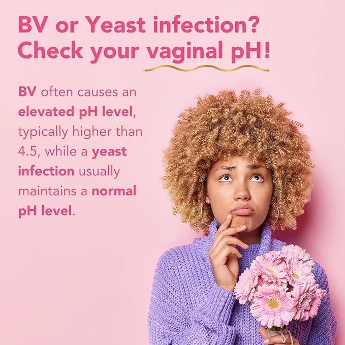 Easy@Home Vaginal pH Test Strips: [5 Pack] Yeast Infection & BV (Bacterial Vaginosis) Testing Kit for Women with Swabs, Feminine pH Balance Health Tests, at Home pH Level Tester #EVPH-S