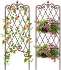 AMAGABELI GARDEN & HOME 2 Pack 60” x 18” Garden Trellis for Climbing Plants Outdoor Garden Fencing Decorative Plant Trellis Vegetables and Rose Trellis for Ivy Cucumbers Brown