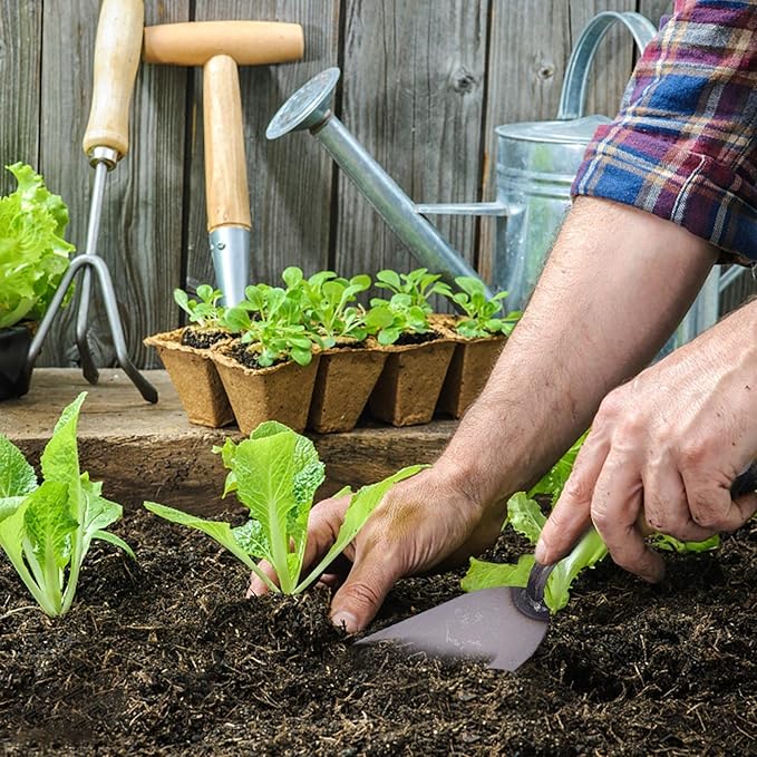 Garden Shovel Trowel Garden Tool, Gardening Tools Set Include Wide Garden Trowel, Hand Shovel, Small Shovels for Digging, Planting, Transplanting, Weeding- Gardening (silvery, One Size)