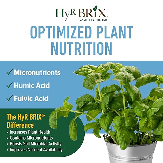 HyR BRIX All-Purpose Liquid 4-3-3 Fertilizer, 1 Gallon - Fast-Acting Plant Food with Micronutrients, Humic & Fulvic Acids - Ideal for Vegetables, Flowers, Fruits & Houseplants