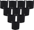 Sunnydaze 10-Pack of 5-Gallon Garden Grow Bags for Vegetables - Black 300 GSM Non-Woven Polypropylene Felt Fabric Flower Pots and Planters with Handles - Gardening Containers