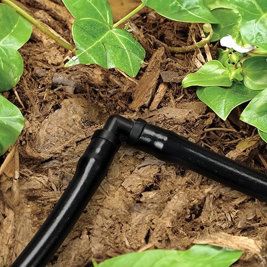 70 Pack 1/4" Drip Irrigation Elbow Fittings：1/4'' Drip Line Double Barbed 90 Degree Elbow Connectors for 1/4 Inch Irrigation Tubing Plastic Micro Fittings for Garden Drip Systems