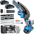 Tietoc Mini Chainsaw, 6 Inch Chain Saw Cordless, 880W Powerful Electric Handheld Chainsaw with Automatic Oiler, with 2 Batteries and 2 Chains, Tree Trimmer Gardening Tools Gift for Men, Father, Dad
