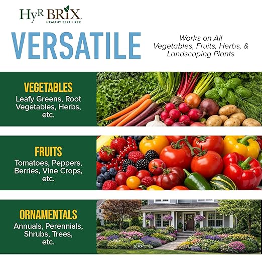 HyR BRIX All-Purpose Liquid 4-3-3 Fertilizer, 1 Gallon - Fast-Acting Plant Food with Micronutrients, Humic & Fulvic Acids - Ideal for Vegetables, Flowers, Fruits & Houseplants