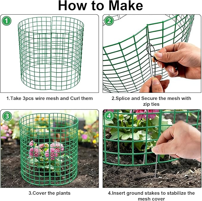5 Sets Strawberry Plant Support with Wire Plant Protectors, 12.9"x 11.8" Wire Plant Cages and Strawberry Growing Racks, Animal Protection for Strawberry Tomato Garden Vegetables Plants