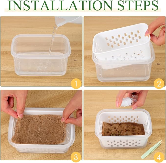 Alasum 2pcs Small Plant Nursery Pots Soilless Sprouting Trays for Seed Germination and Indoor Gardening Accessories