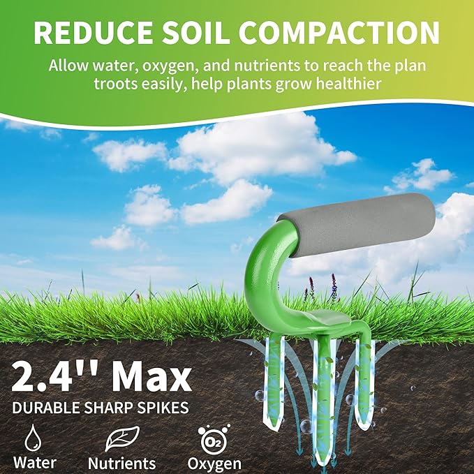 Earth Tiller，Pot Tiller，Loosen The Claws，Hand Tiller Claw Cultivator,Loosen The Gripper manually,Garden Weeder Tool for Vegetable Gardening Planting (Green)