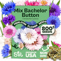 SVI 800 Bachelor Button Seeds for Planting (Centaurea cyanus) – Cornflower, Wildflower Mix Seed Packets – Heirloom Flower Seeds to Plant Outside in Garden, Borders, and Containers