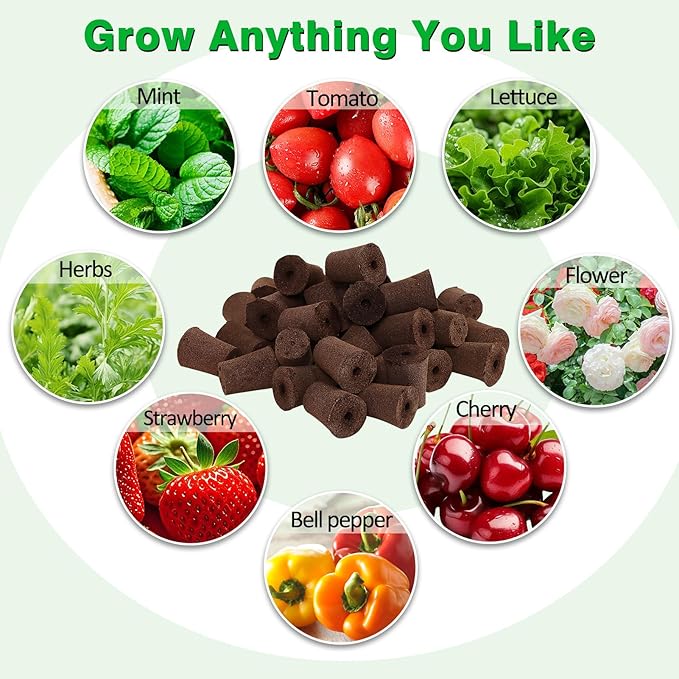 50 Pack Grow Sponges, Large Seed Pods Replacement Sponges, General Hydroponics Rapid Rooter Plugs for Indoor and Outdoor Soil Garden, Seed Germination, Plant Rooting, Vegetable Cultivation