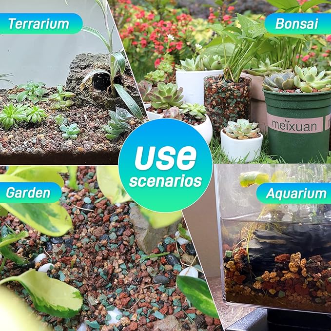 Mulctun 45Lb Horticultural Lava Rock-Lava Rocks for Plants,Succulent Soil Amendment,Decorative Cactus Soil Potting Mix,Volcanic Rock for Aquarium Fairy Gardening Top Dressing Plant Drainage