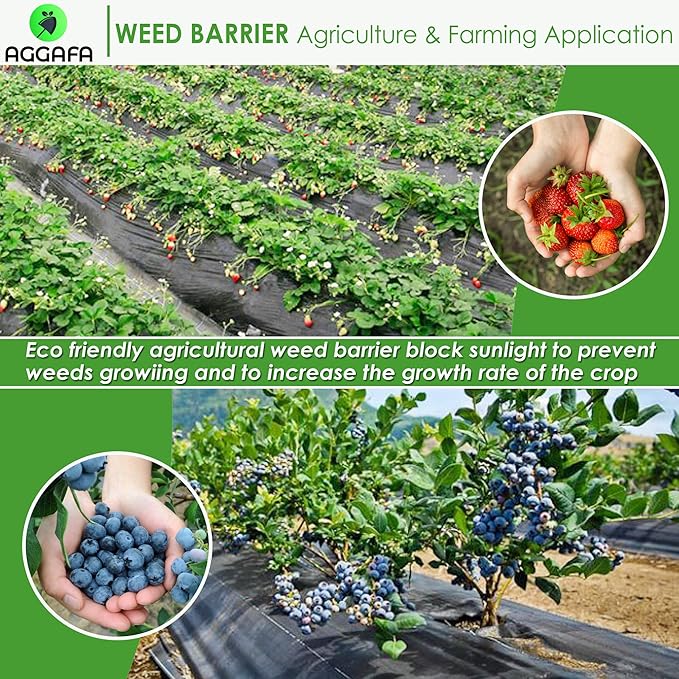 (3ft x 50ft 100% Virgin Material. Premium Heavy Duty Weed Barrier Fabric for Landscaping, Farming, Gardening and Agriculture. Durable Woven Landscape Fabric