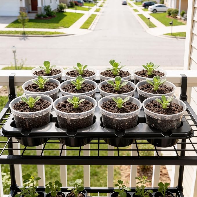homenote 4 Inch Seed Starting Trays 10 Pack, 12-Cell Seedling Starter Trays for Indoor Outdoor Growing, Plant Starter Germination Trays for Pots Seedlings Compatible with 4" Nursery Pots