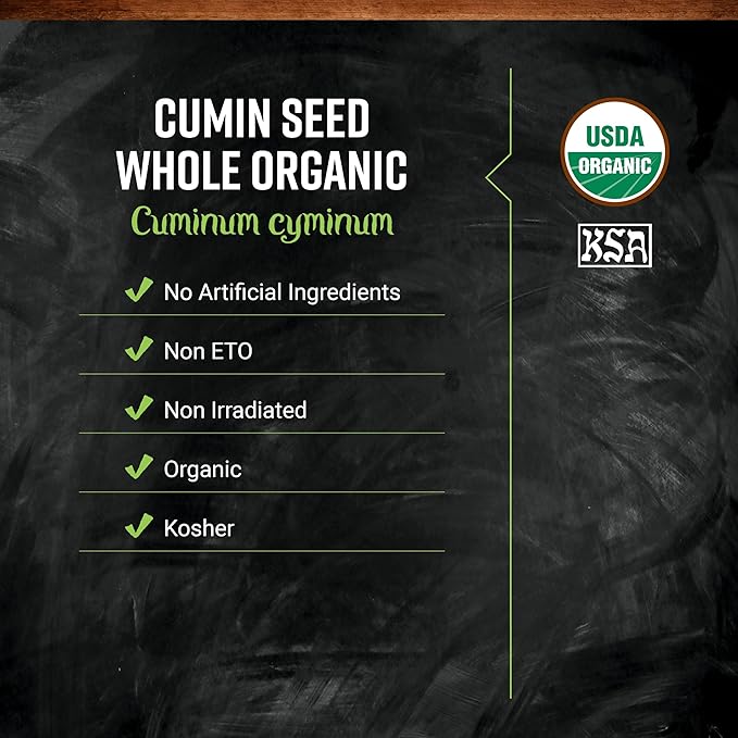 Frontier Co-op Organic Whole Cumin Seed, 1-Pound Bulk, Rich, Warm, Complex Earthy Spice Flavor, Certified Organic, Kosher