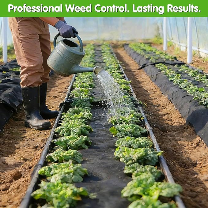 Non-Woven Weed Barrier Fabric, 3ft x 50ft, Easy Install & Breathable Ground Cover - Landscape Fabric for Gardens, Flower Beds, Mulch & Professional Weed Control