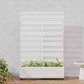 Casaphoria Metal Raised Garden Bed with Trellis and Wheels, 72"x47"x16" Arched Planter Box for Climbing Plants, Vegetables & Vines, Features Drainage Holes and Privacy Screen, White-Harold