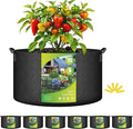 HealSmart 15 Gallon 6 Pack Nonwoven Grow Bags, Aeration Fabric Pots with Handles, Heavy Duty Garden Grow Pots for Tomato Vegetables Flowers, 6 Plant Labels, Black