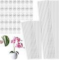 60 Pcs Clear Acrylic Plant Support Stakes with 60 Clips 15.8 & 11 Inch Reusable Plant Holder Stick Garden Stakes for Indoor Outdoor Potted Plants, Orchids, Tomatoes, Flowers