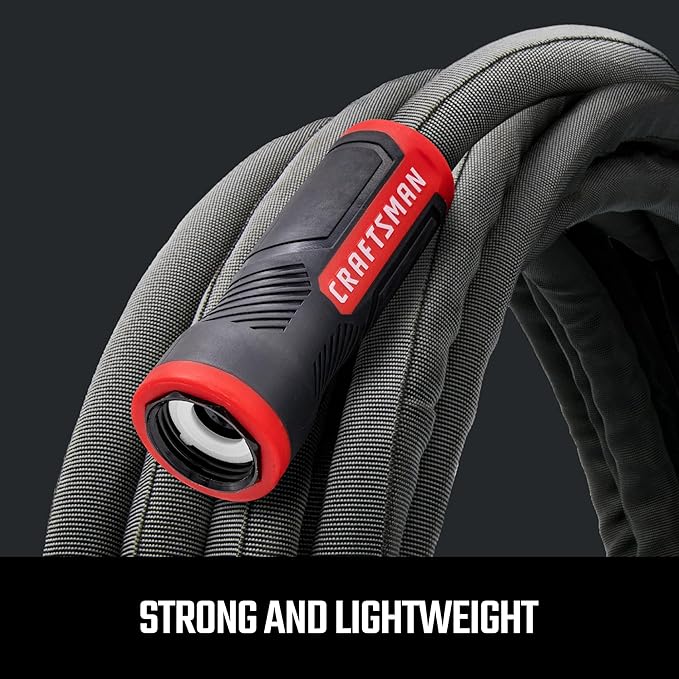 CRAFTSMAN ExoShield Heavy-Duty Fabric Hose - Industrial-Grade Lightweight Garden Hose, 50 Feet x 5/8 Inch