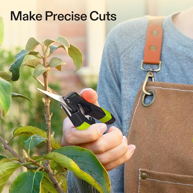 VIVOSUN Gardening Hand Pruner Pruning Shear with Straight Stailess Steel Blades (Black, Straight Blade, 3 Pack)